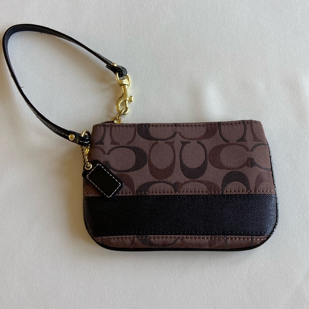Brown Coach Small Wristlet